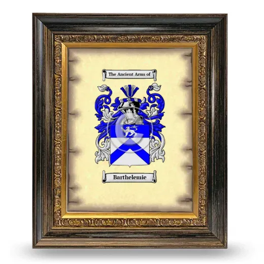 Barthelemie Coat of Arms Framed - Heirloom