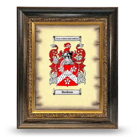 Baskum Coat of Arms Framed - Heirloom