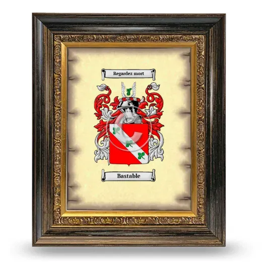 Bastable Coat of Arms Framed - Heirloom