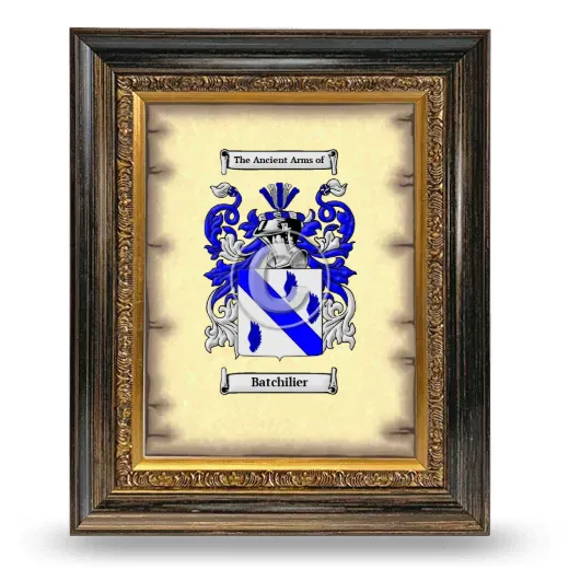 Batchilier Coat of Arms Framed - Heirloom
