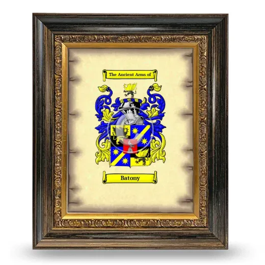 Batony Coat of Arms Framed - Heirloom