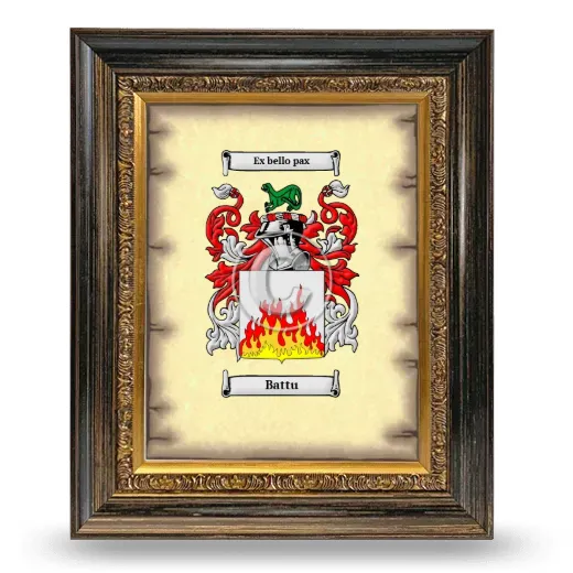 Battu Coat of Arms Framed - Heirloom