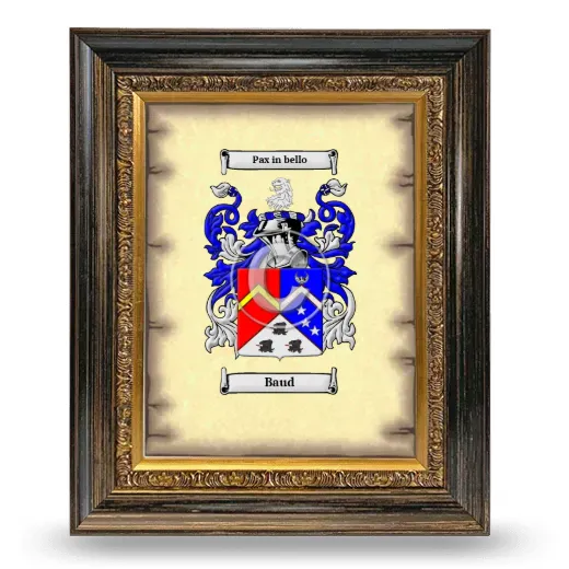 Baud Coat of Arms Framed - Heirloom
