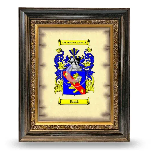 Baudi Coat of Arms Framed - Heirloom