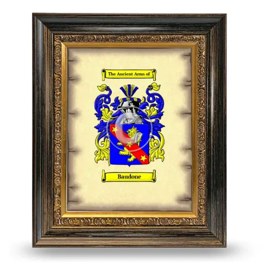 Baudone Coat of Arms Framed - Heirloom