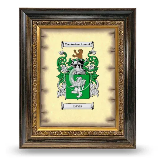 Bavis Coat of Arms Framed - Heirloom