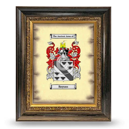 Baysan Coat of Arms Framed - Heirloom