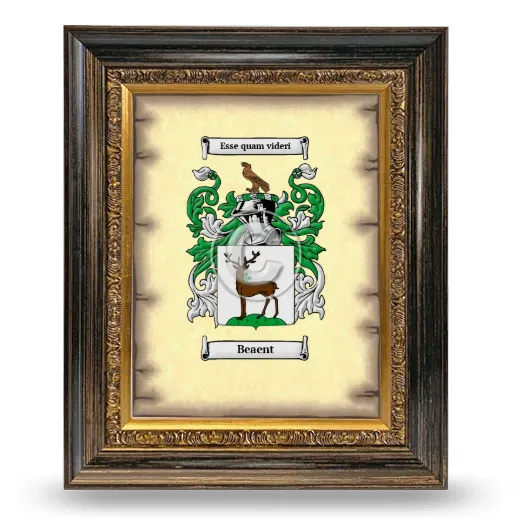 Beaent Coat of Arms Framed - Heirloom