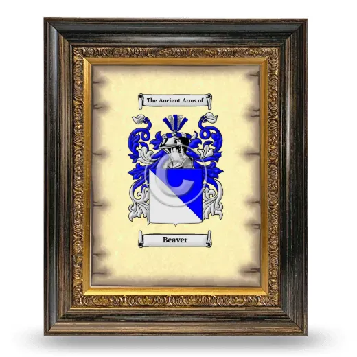 Beaver Coat of Arms Framed - Heirloom