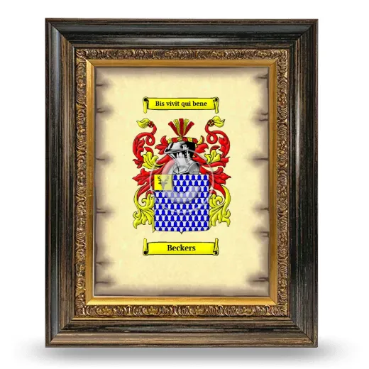 Beckers Coat of Arms Framed - Heirloom