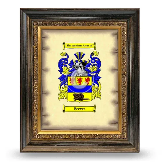 Beever Coat of Arms Framed - Heirloom