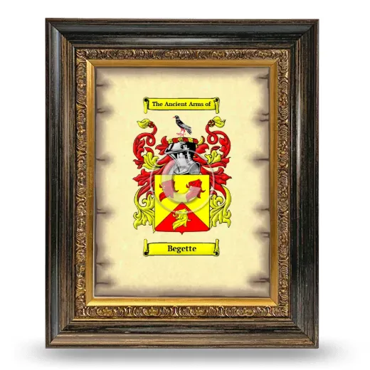 Begette Coat of Arms Framed - Heirloom