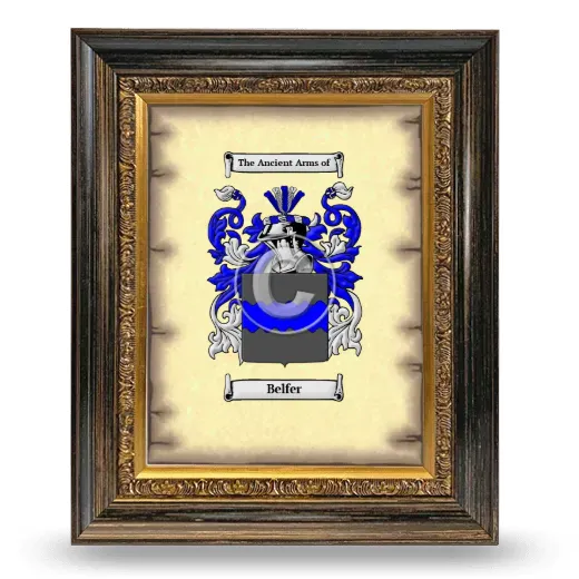 Belfer Coat of Arms Framed - Heirloom