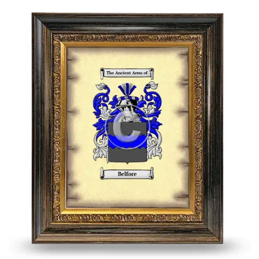 Belfore Coat of Arms Framed - Heirloom