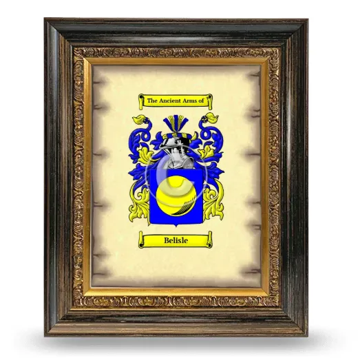 Belisle Coat of Arms Framed - Heirloom