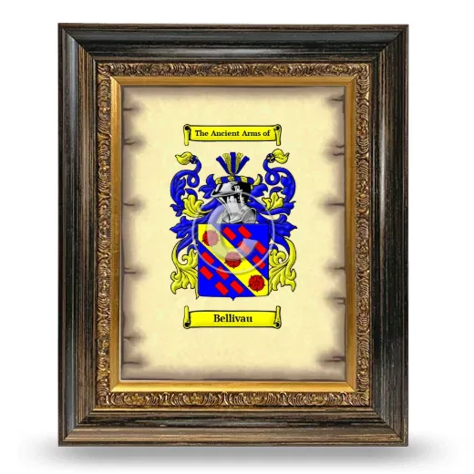 Bellivau Coat of Arms Framed - Heirloom