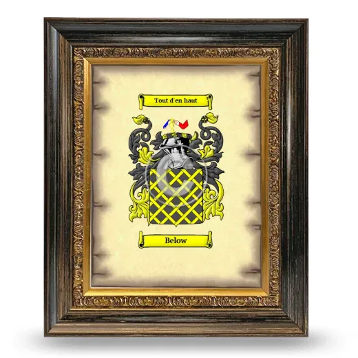 Below Coat of Arms Framed - Heirloom