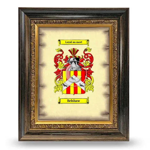 Belshaw Coat of Arms Framed - Heirloom