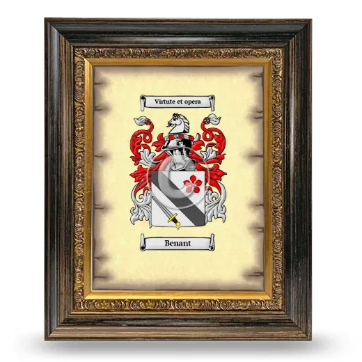 Benant Coat of Arms Framed - Heirloom
