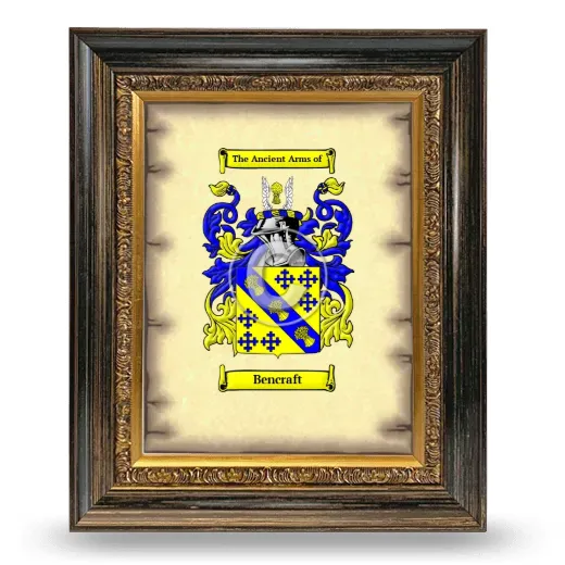 Bencraft Coat of Arms Framed - Heirloom