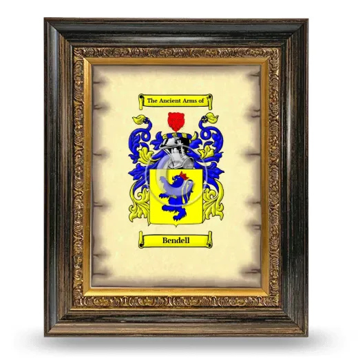Bendell Coat of Arms Framed - Heirloom