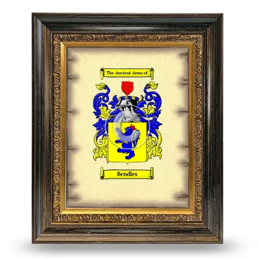 Bendles Coat of Arms Framed - Heirloom