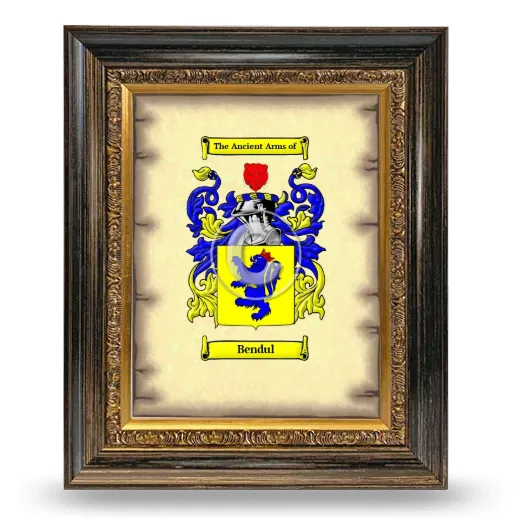 Bendul Coat of Arms Framed - Heirloom