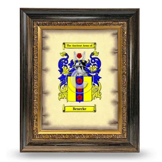 Benecke Coat of Arms Framed - Heirloom