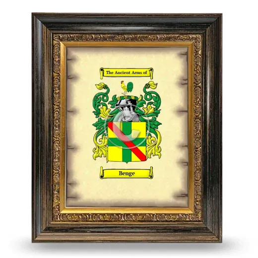 Benge Coat of Arms Framed - Heirloom