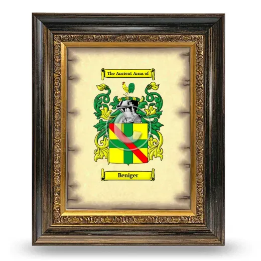 Beniger Coat of Arms Framed - Heirloom