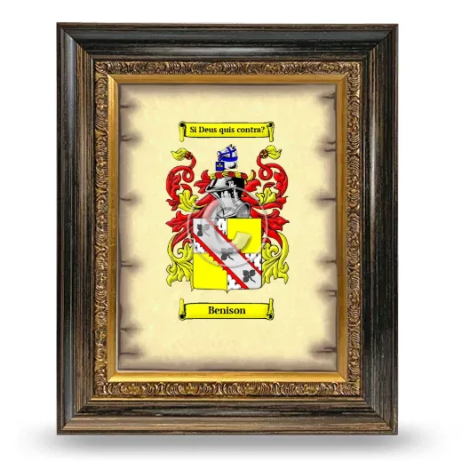 Benison Coat of Arms Framed - Heirloom