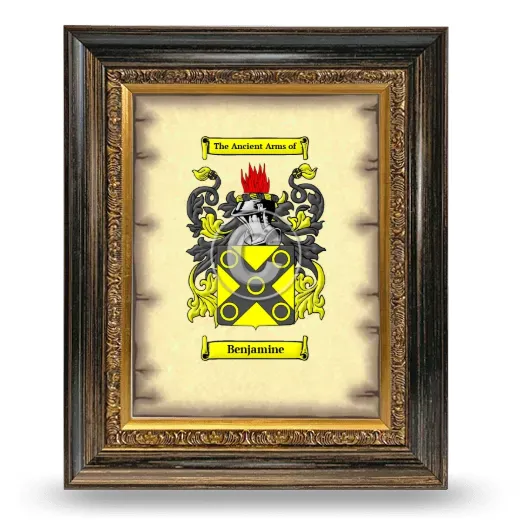Benjamine Coat of Arms Framed - Heirloom
