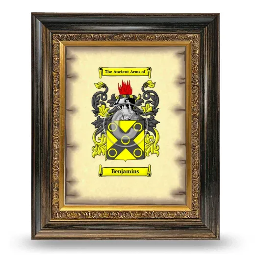 Benjamins Coat of Arms Framed - Heirloom
