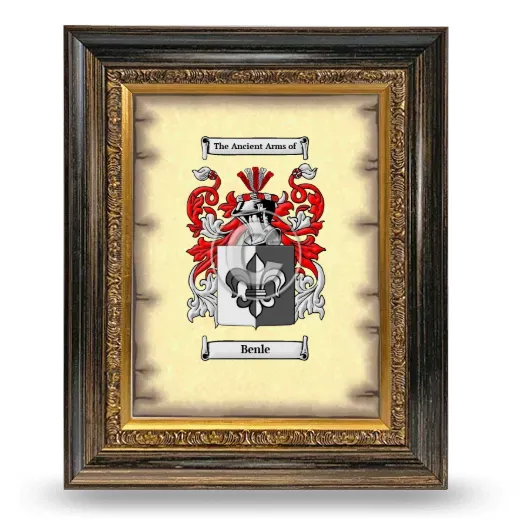 Benle Coat of Arms Framed - Heirloom