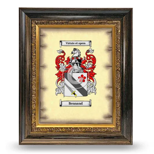Bennand Coat of Arms Framed - Heirloom