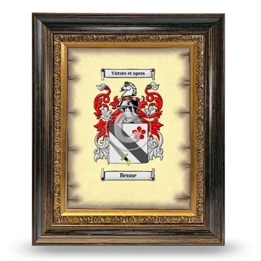 Benne Coat of Arms Framed - Heirloom