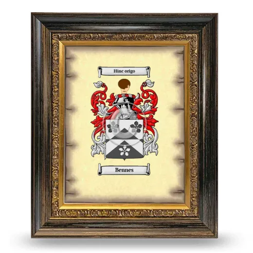 Bennes Coat of Arms Framed - Heirloom