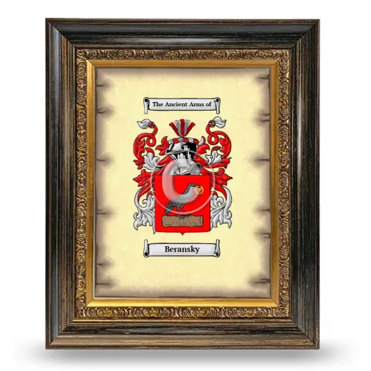 Beransky Coat of Arms Framed - Heirloom