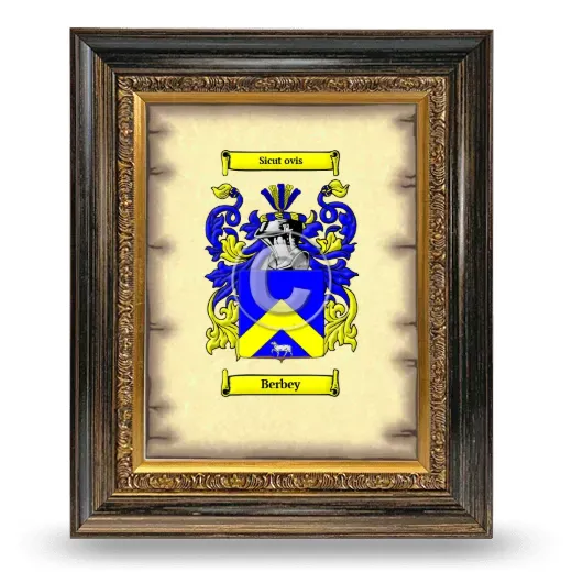 Berbey Coat of Arms Framed - Heirloom