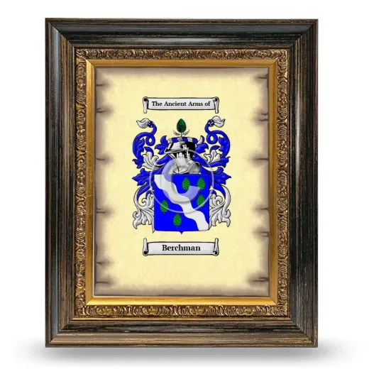 Berchman Coat of Arms Framed - Heirloom