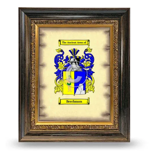 Berchman Coat of Arms Framed - Heirloom