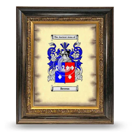 Berens Coat of Arms Framed - Heirloom
