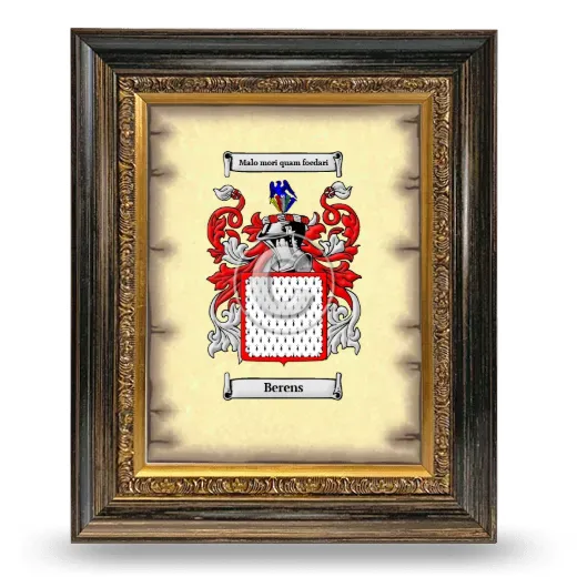 Berens Coat of Arms Framed - Heirloom