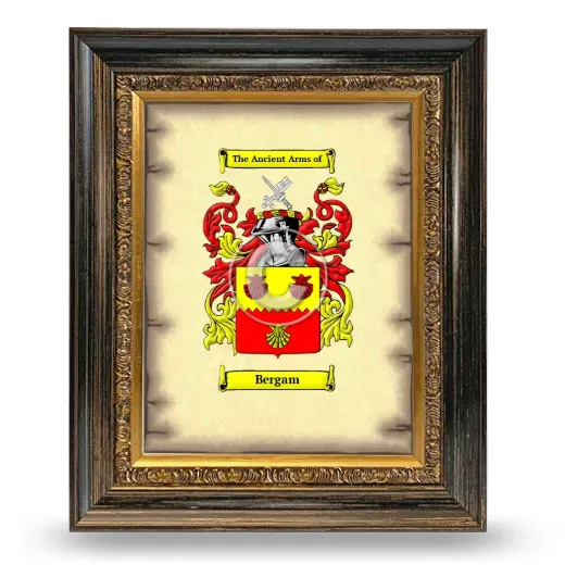 Bergam Coat of Arms Framed - Heirloom