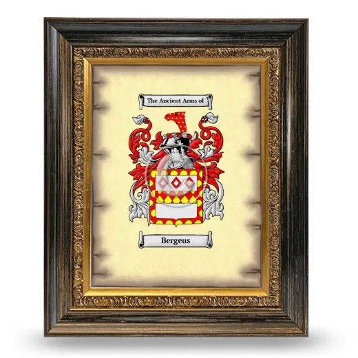Bergeus Coat of Arms Framed - Heirloom