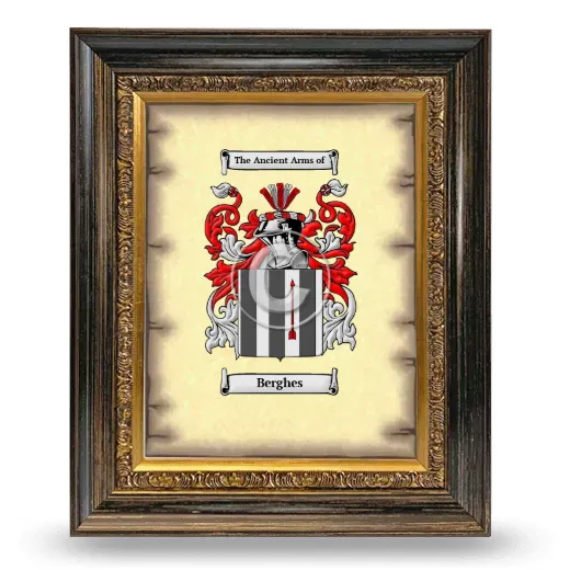 Berghes Coat of Arms Framed - Heirloom