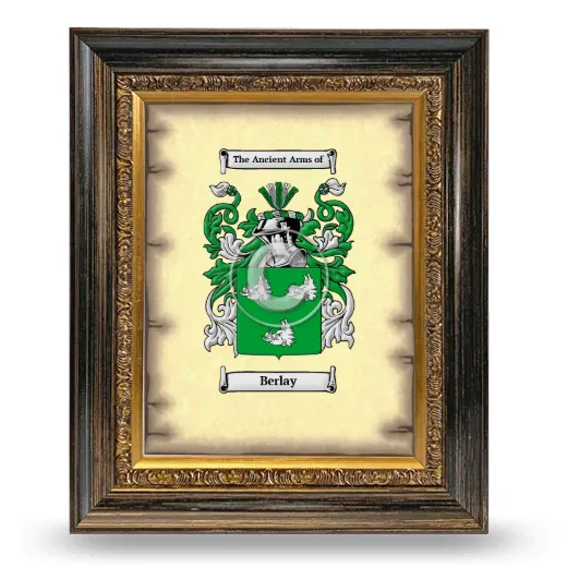 Berlay Coat of Arms Framed - Heirloom