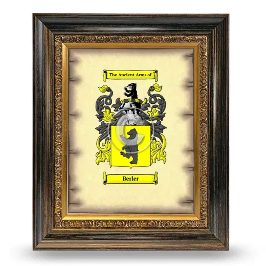 Berler Coat of Arms Framed - Heirloom