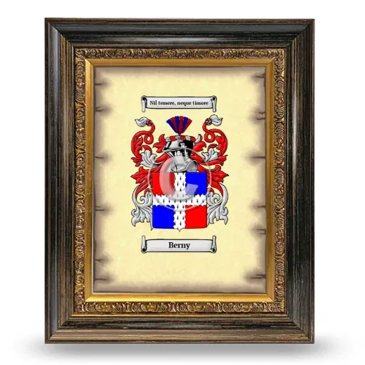 Berny Coat of Arms Framed - Heirloom