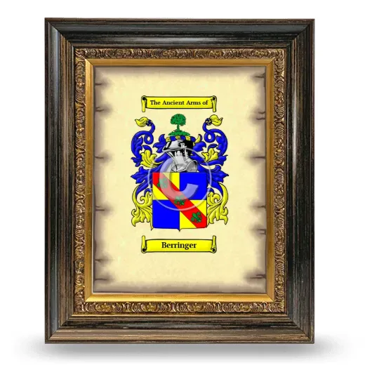 Berringer Coat of Arms Framed - Heirloom
